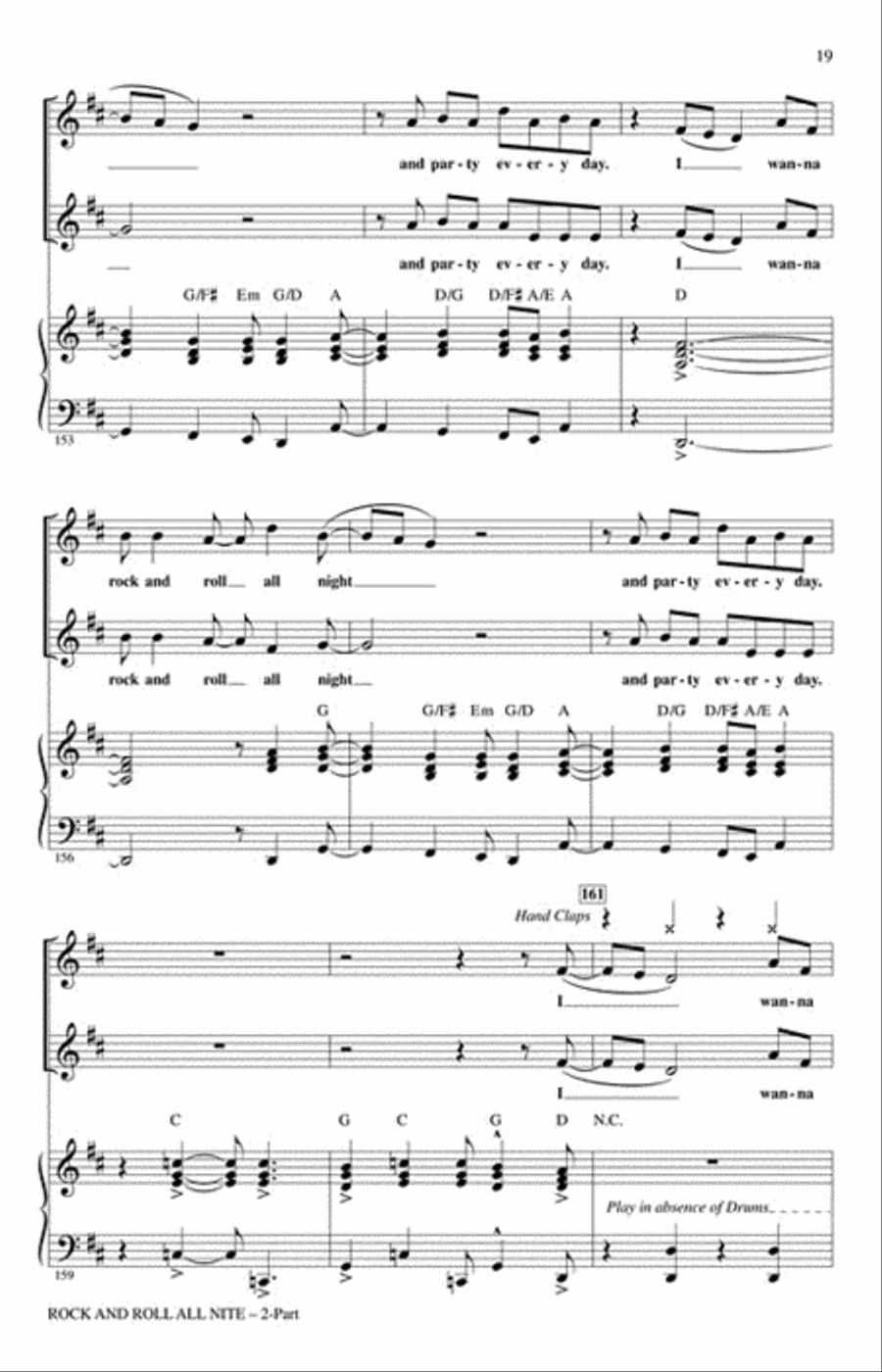Rock and Roll All Nite Rock and Roll All Nite 2-Part scores gallery preview page 5