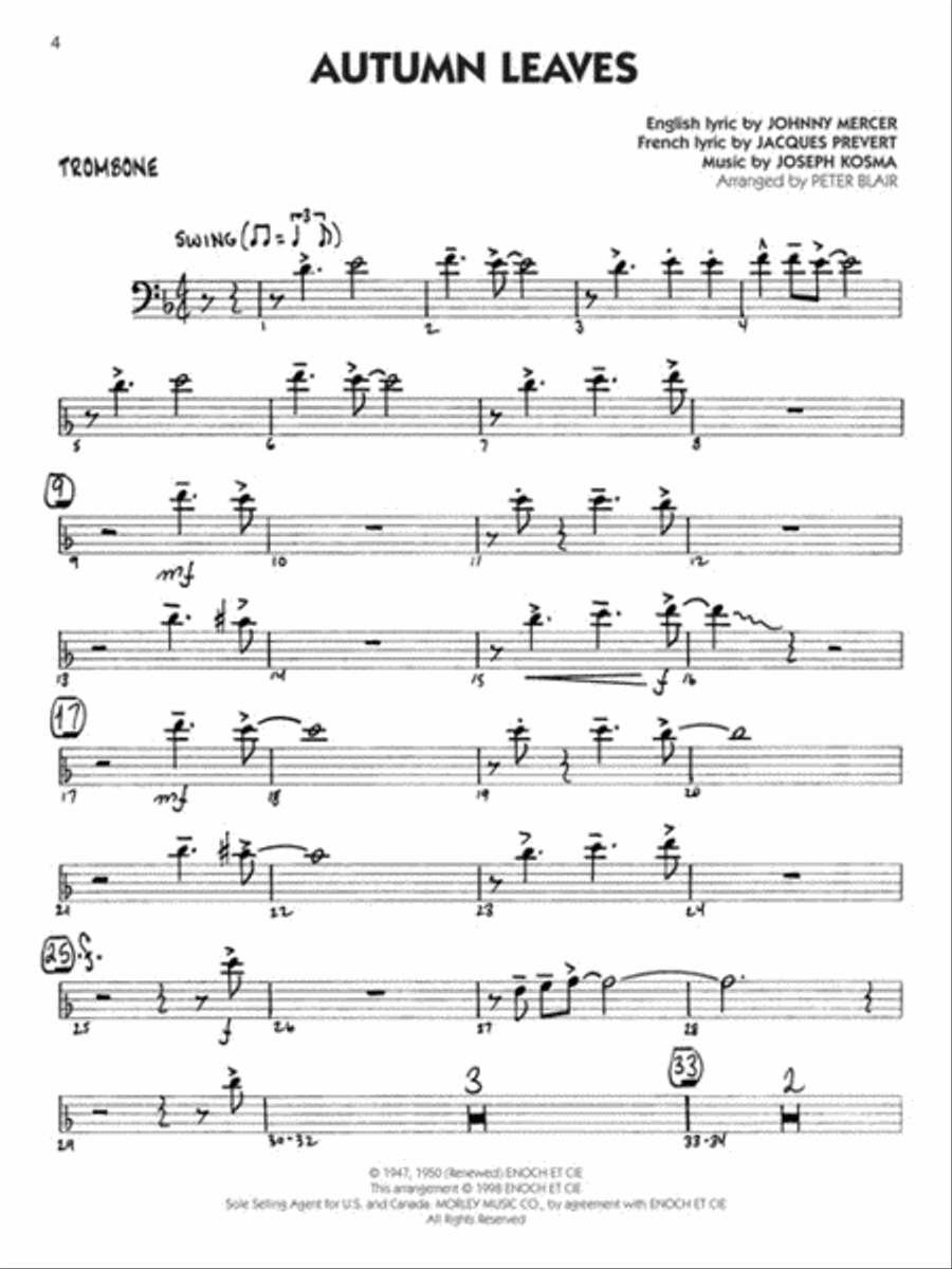 Standards – Trombone Big Band scores gallery preview page 3