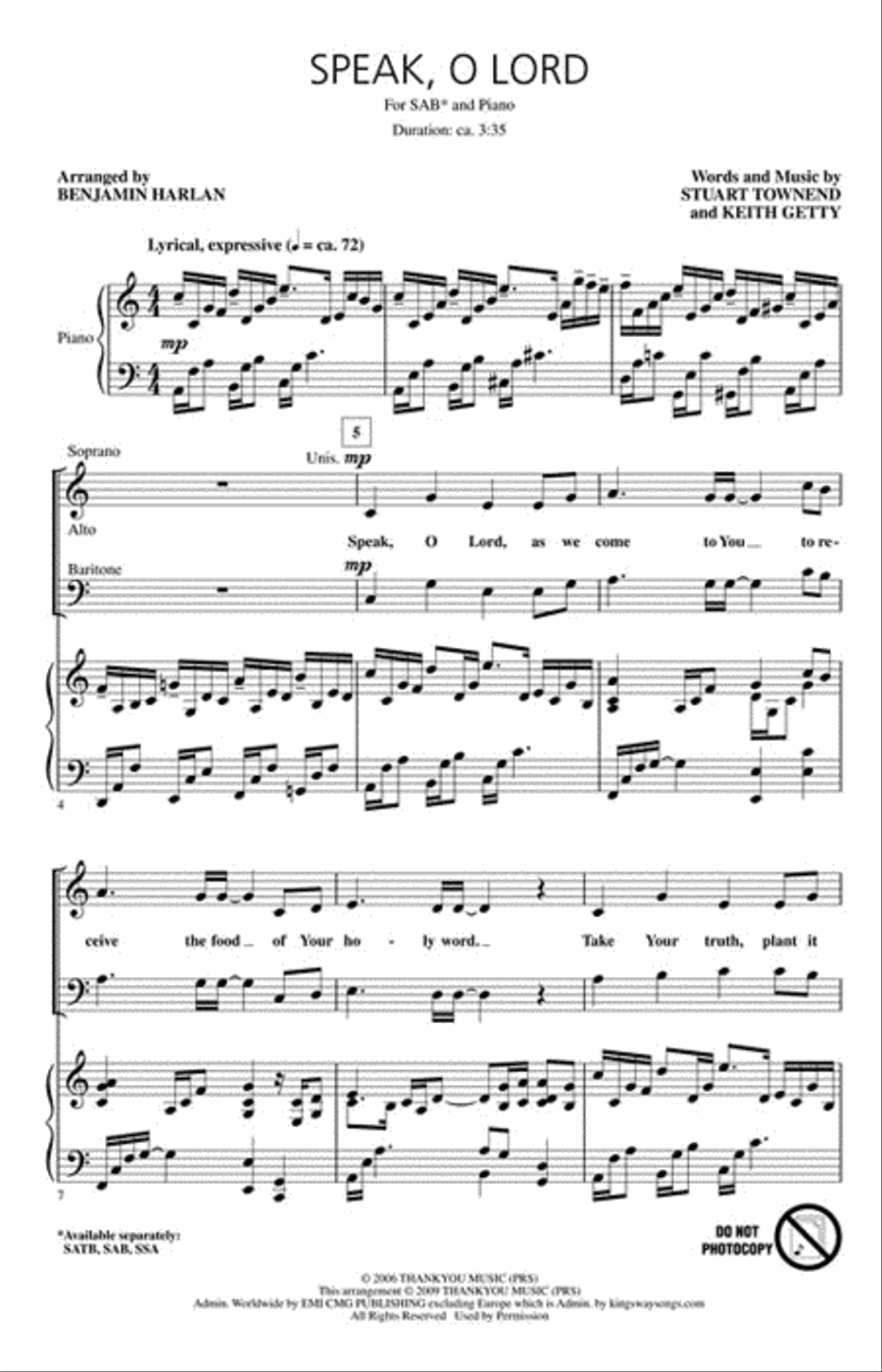 Speak, O Lord Speak, O Lord 3-Part scores gallery preview page 2