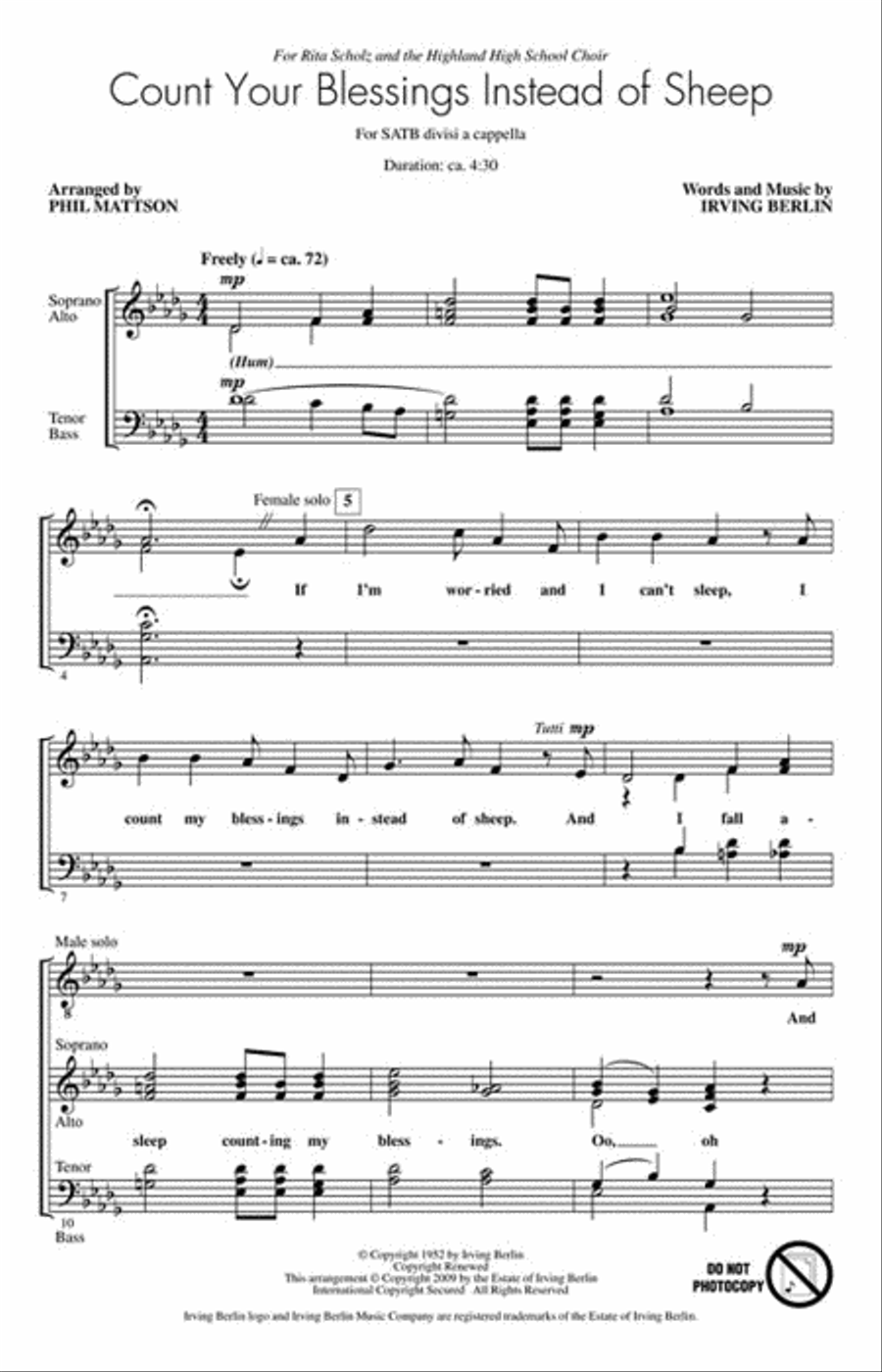 Count Your Blessings Instead of Sheep Divisi scores gallery preview page 2