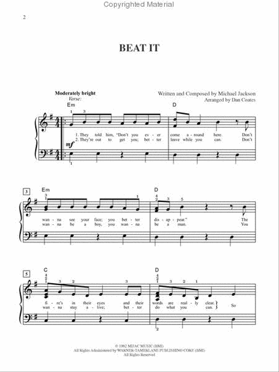 Beat It Easy Piano scores gallery preview page 2
