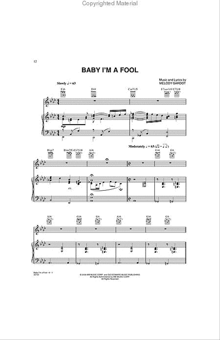 Melody Gardot – My One and Only Thrill Piano, Vocal, Guitar scores gallery preview page 2