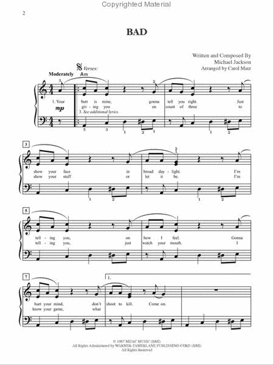 Bad Easy Piano scores gallery preview page 2