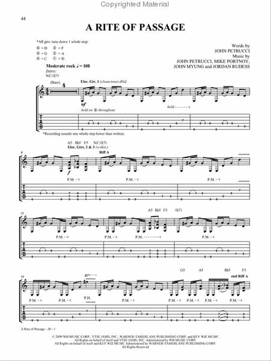 Dream Theater – Black Clouds & Silver Linings Electric Guitar scores gallery preview page 2