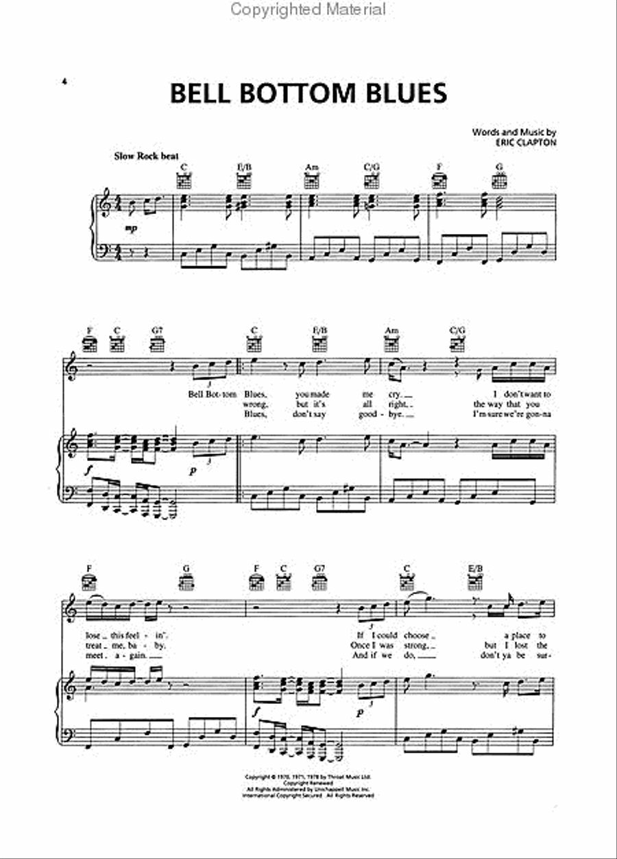 Eric Clapton Piano, Vocal, Guitar scores gallery preview page 2