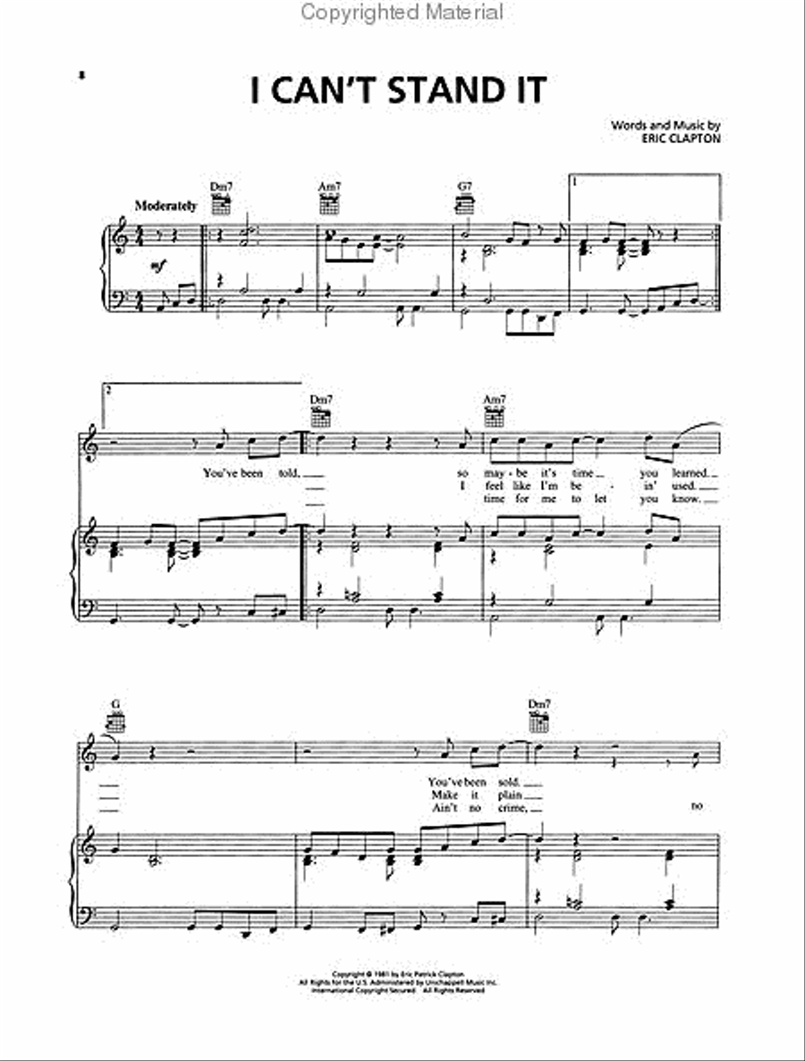 Eric Clapton Piano, Vocal, Guitar scores gallery preview page 3