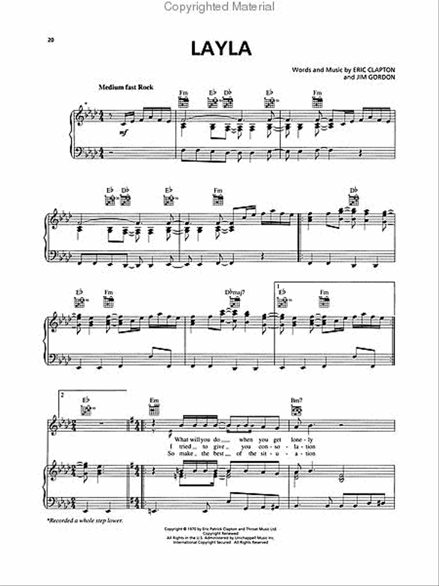 Eric Clapton Piano, Vocal, Guitar scores gallery preview page 4