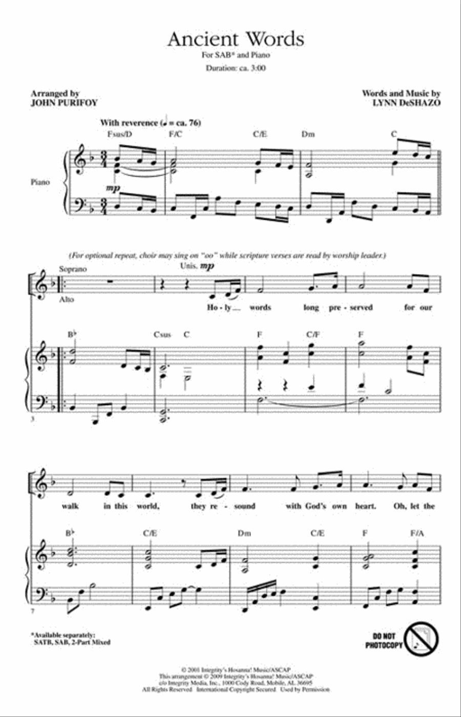 Ancient Words Ancient Words 3-Part scores gallery preview page 2