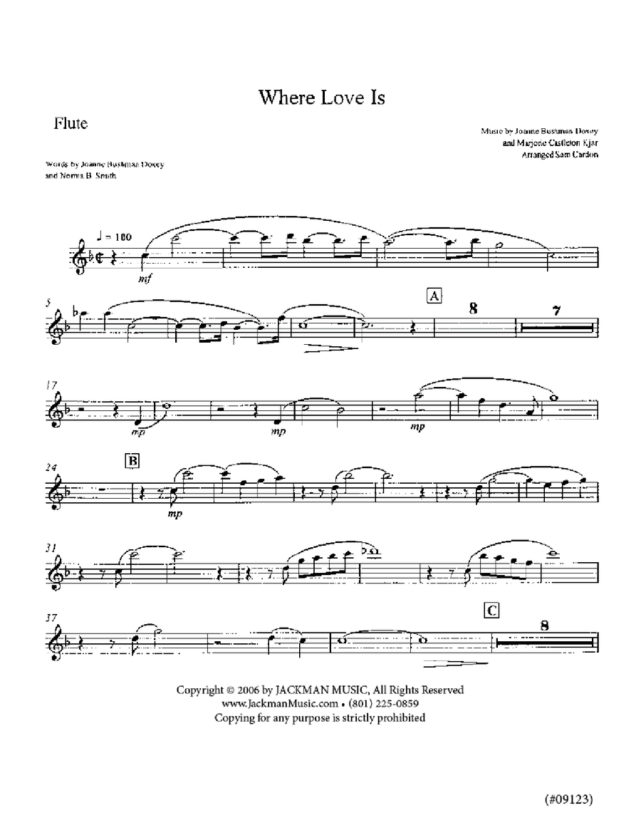 Where Love Is - Flute Part Flute scores gallery preview page 2