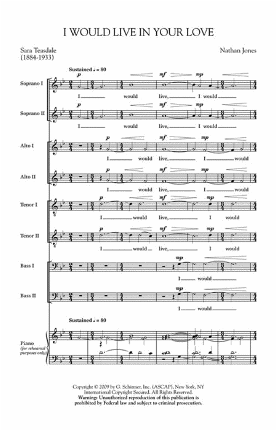 I Would Live in Your Love Divisi scores gallery preview page 2