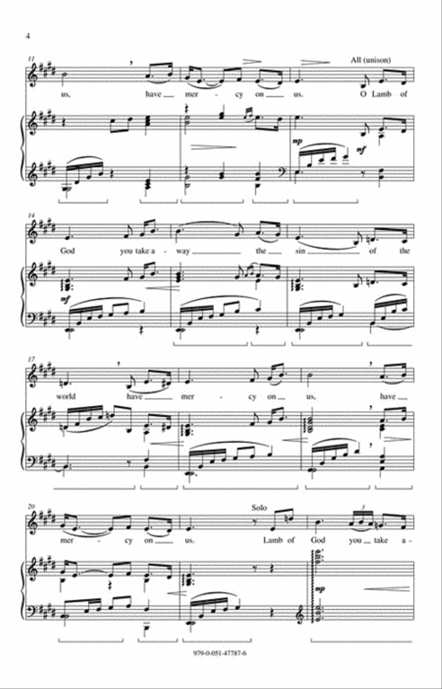 Agnus Dei Agnus Dei Unison Choir scores gallery preview page 3