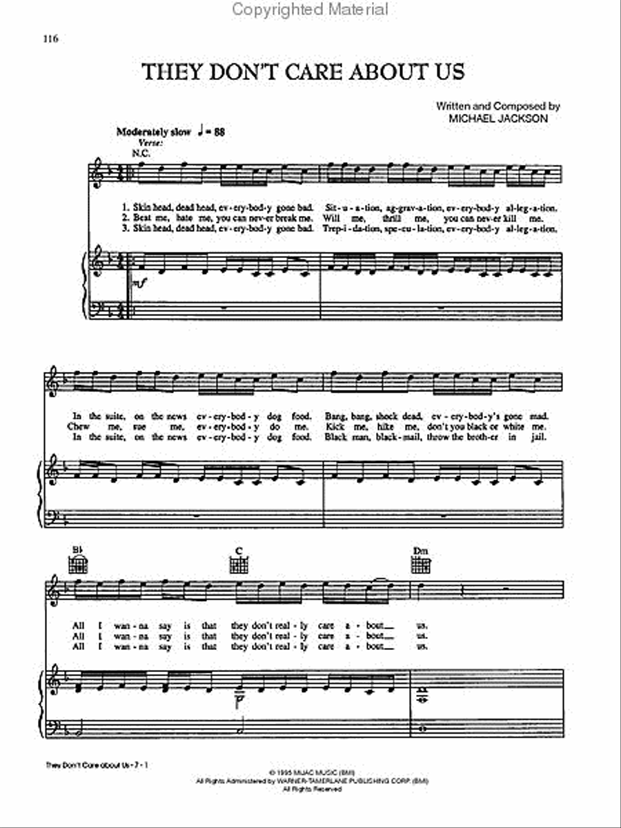 Michael Jackson – HIStory (Past, Present and Future, Book 1) Piano, Vocal, Guitar scores gallery preview page 3