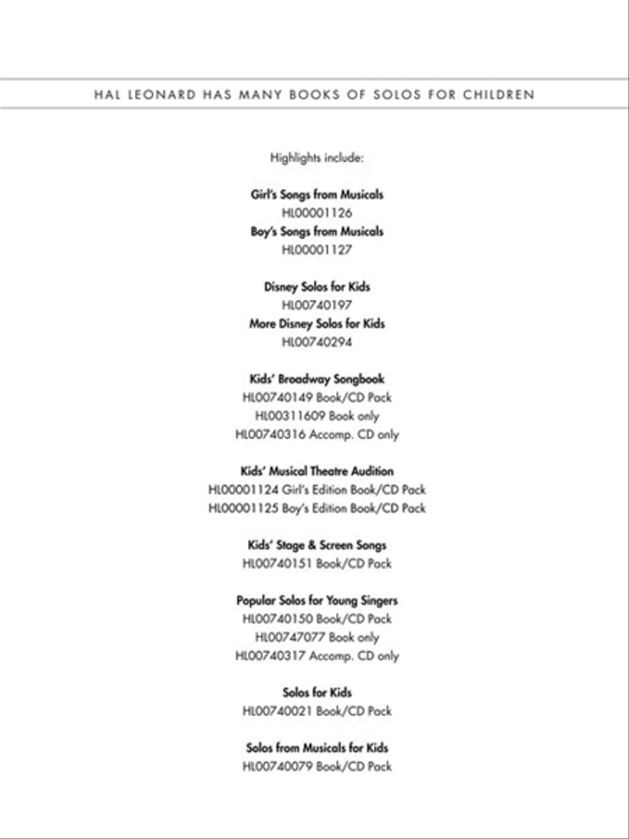 Kids' Musical Theatre Collection – Volume 1 Voice Solo scores gallery preview page 8