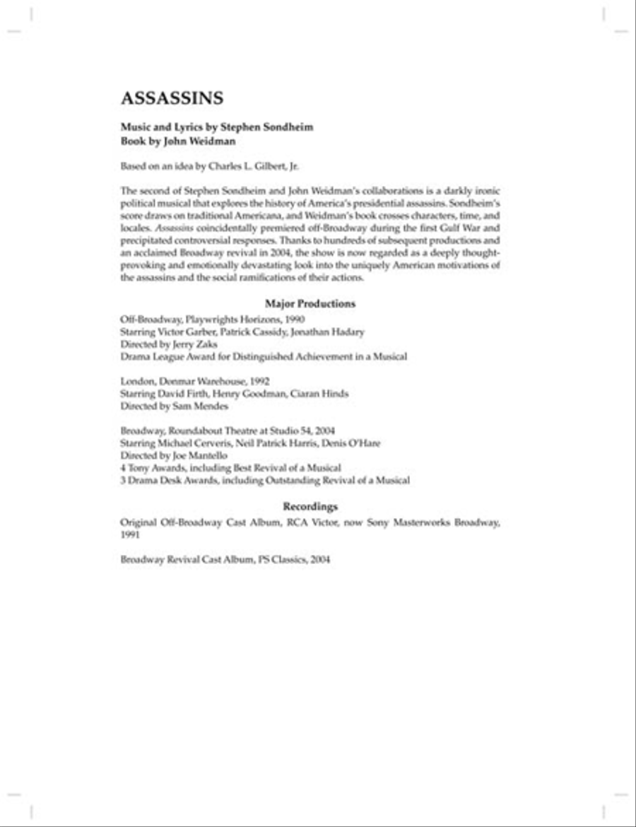 Stephen Sondheim – Assassins Piano, Vocal scores gallery preview page 4