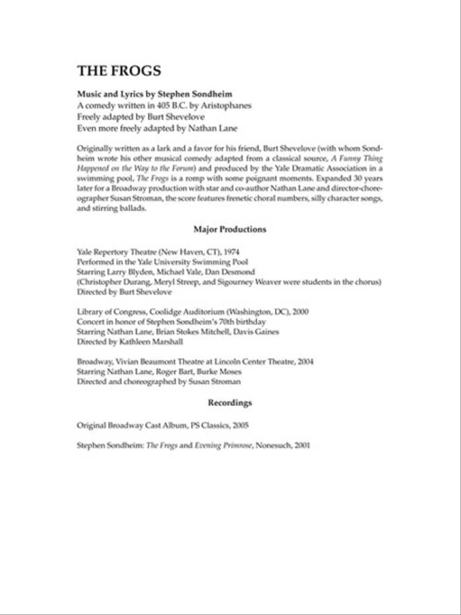 The Frogs Piano, Vocal scores gallery preview page 4