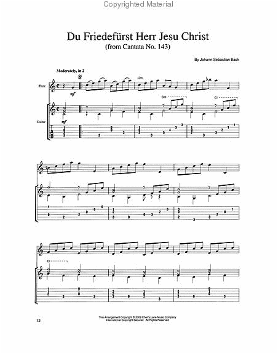 Bach for Flute and Guitar Flute scores gallery preview page 3
