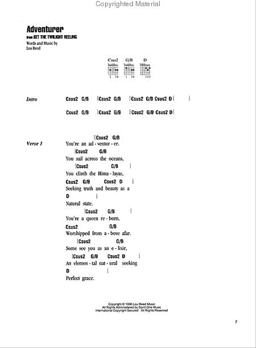The Lou Reed Songbook Guitar Tablature scores gallery preview page 2