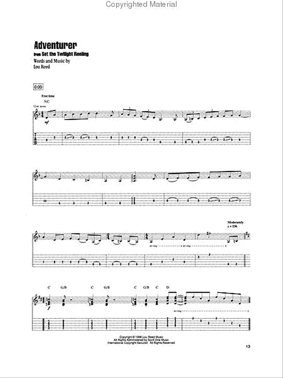 The Lou Reed Songbook Guitar Tablature scores gallery preview page 3