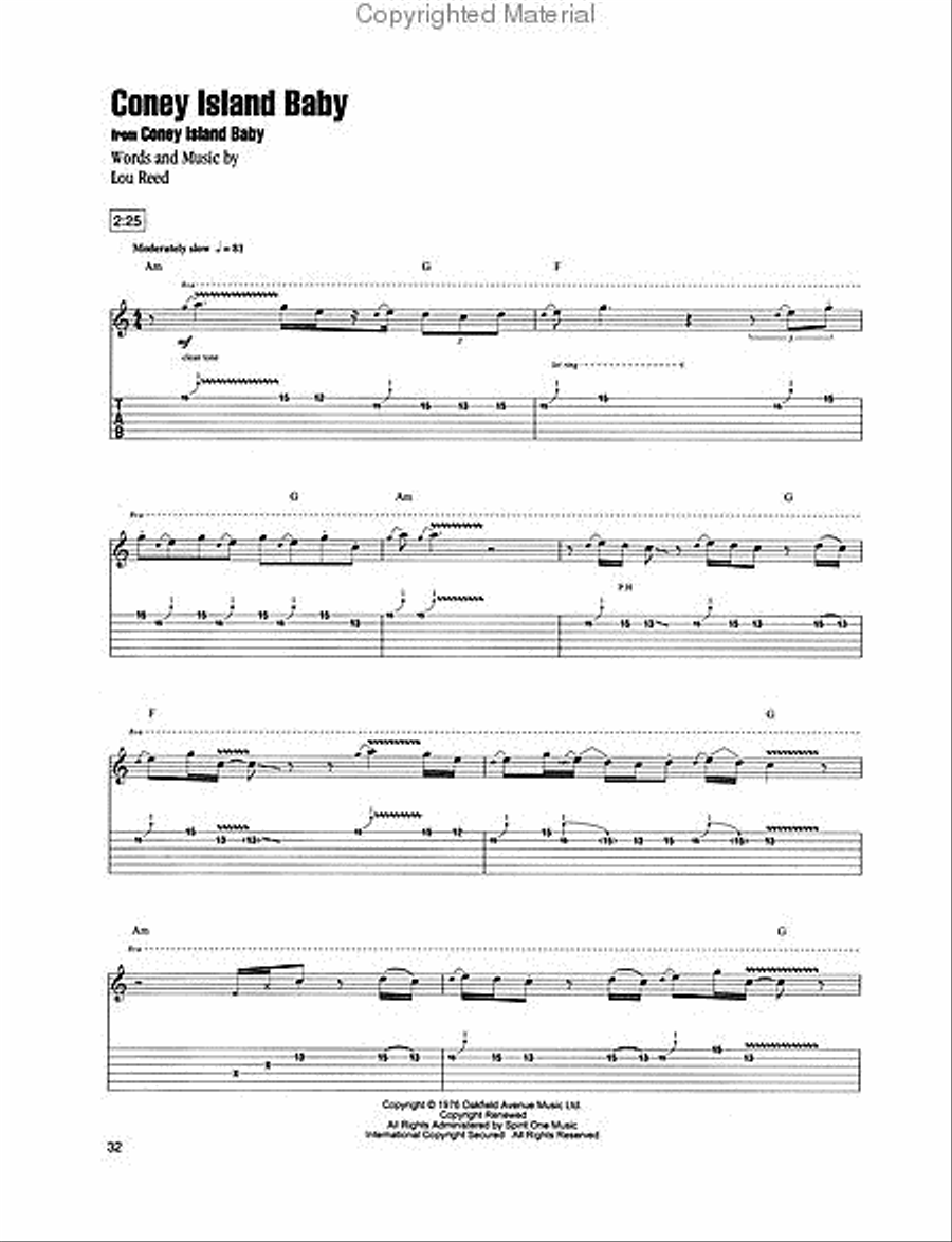 The Lou Reed Songbook Guitar Tablature scores gallery preview page 5