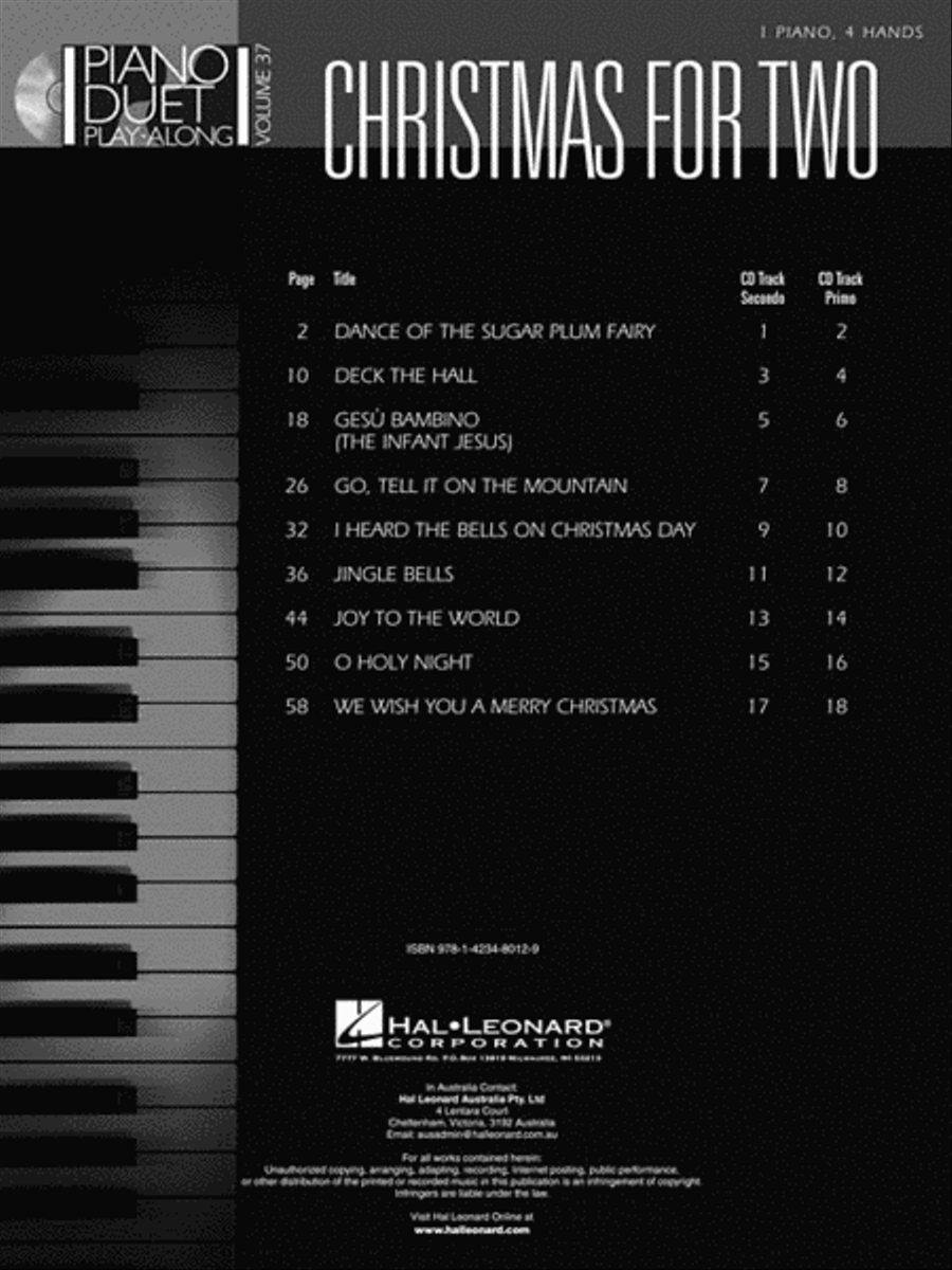 Christmas for Two 1 Piano, 4-Hands scores gallery preview page 2