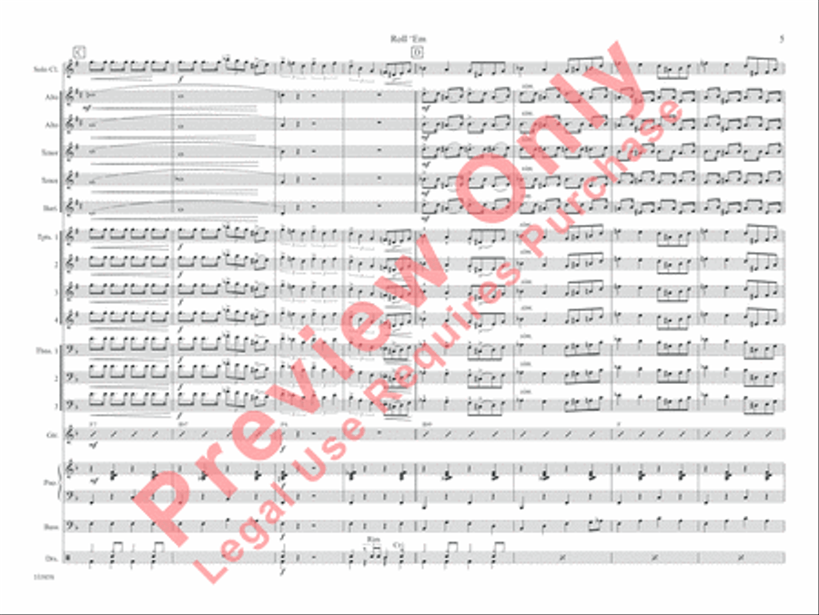 Roll 'Em Roll 'Em Jazz Ensemble scores gallery preview page 12