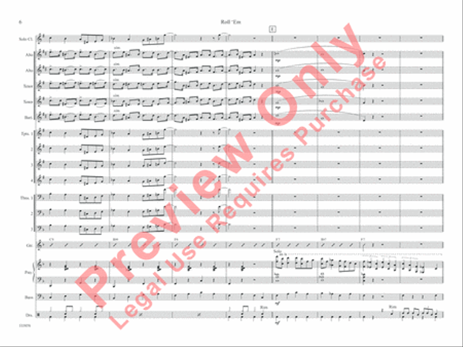 Roll 'Em Roll 'Em Jazz Ensemble scores gallery preview page 13