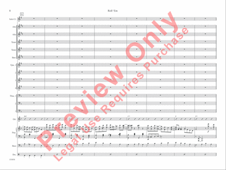 Roll 'Em Roll 'Em Jazz Ensemble scores gallery preview page 15