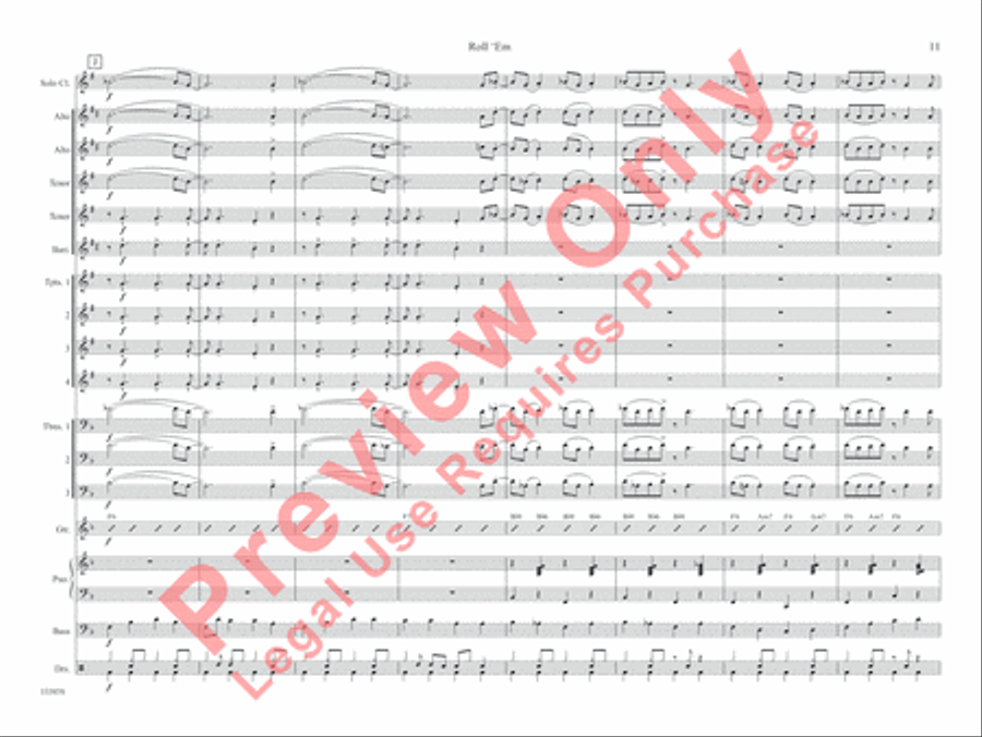 Roll 'Em Roll 'Em Jazz Ensemble scores gallery preview page 18