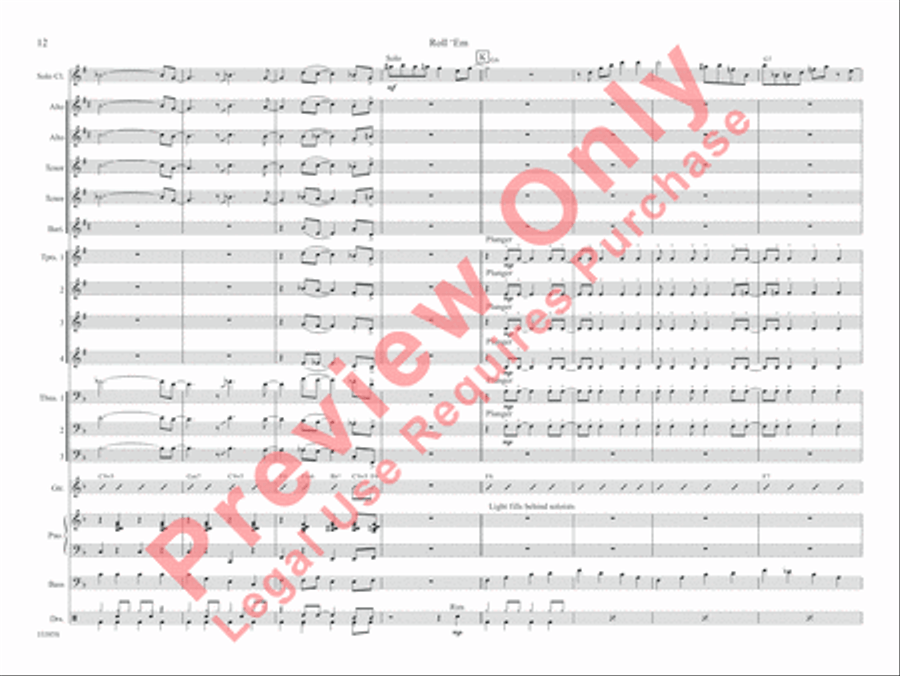 Roll 'Em Roll 'Em Jazz Ensemble scores gallery preview page 19