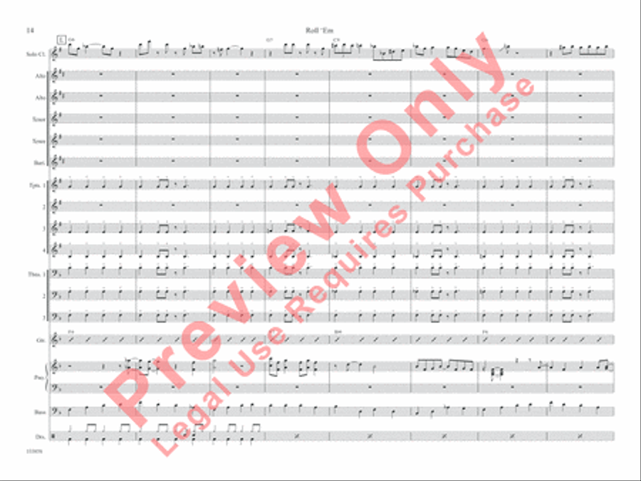 Roll 'Em Roll 'Em Jazz Ensemble scores gallery preview page 21