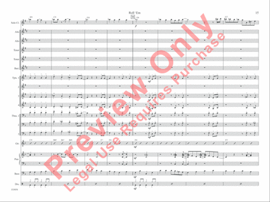 Roll 'Em Roll 'Em Jazz Ensemble scores gallery preview page 22