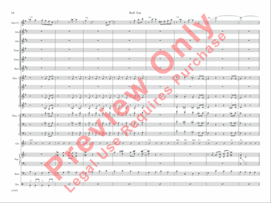 Roll 'Em Roll 'Em Jazz Ensemble scores gallery preview page 23