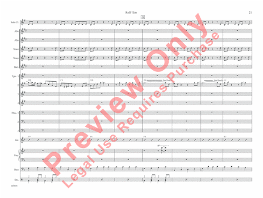 Roll 'Em Roll 'Em Jazz Ensemble scores gallery preview page 28
