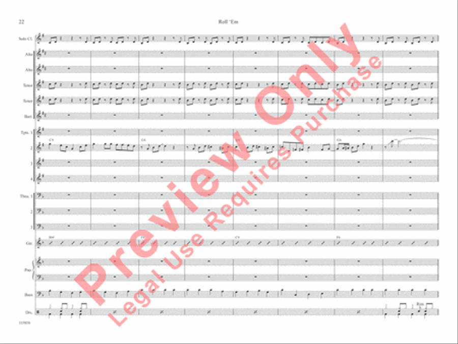 Roll 'Em Roll 'Em Jazz Ensemble scores gallery preview page 29
