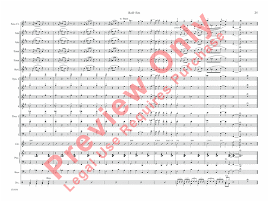 Roll 'Em Roll 'Em Jazz Ensemble scores gallery preview page 32