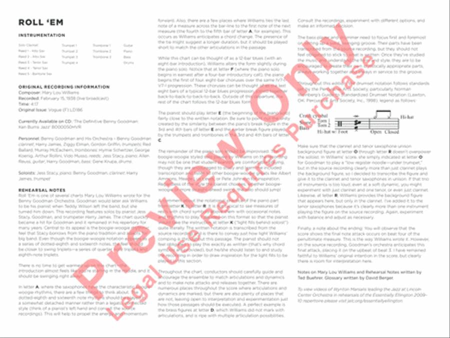 Roll 'Em Roll 'Em Jazz Ensemble scores gallery preview page 6