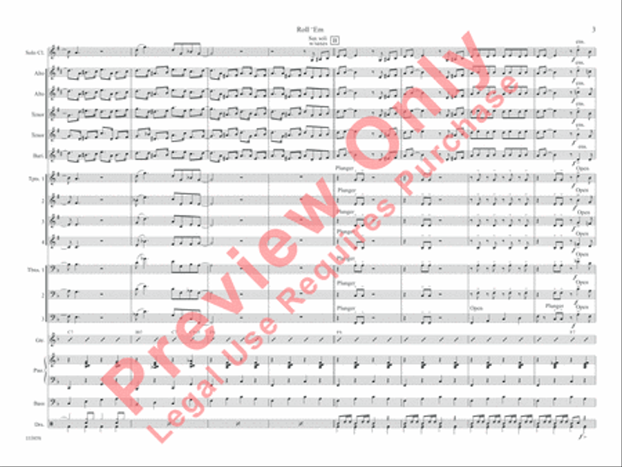 Roll 'Em Roll 'Em Jazz Ensemble scores gallery preview page 10