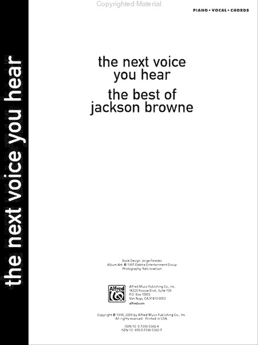 Jackson Browne -- The Next Voice You Hear Piano, Vocal, Guitar scores gallery preview page 2