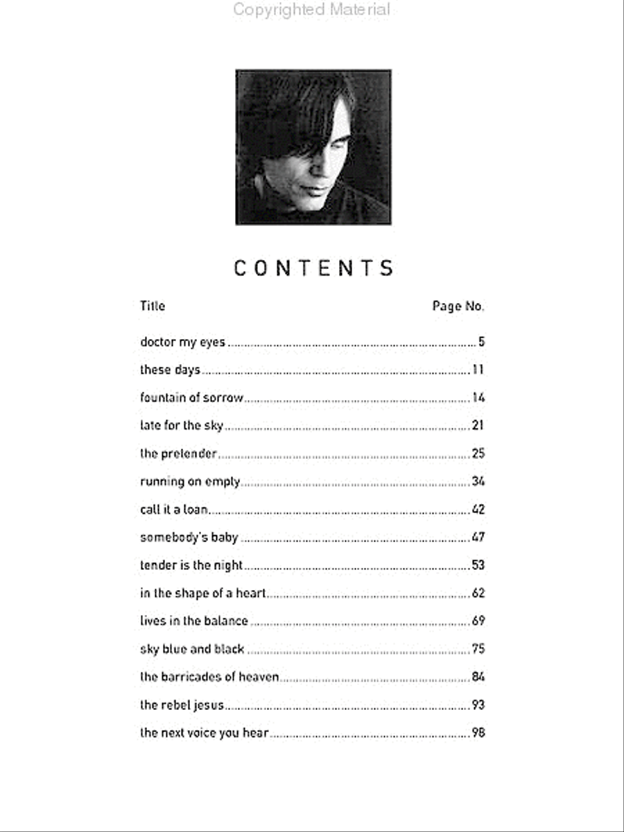 Jackson Browne -- The Next Voice You Hear Piano, Vocal, Guitar scores gallery preview page 3