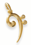 Gold-plated pendant : bass clef
