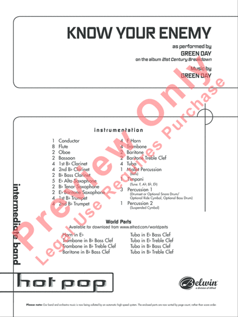 Know Your Enemy Know Your Enemy Concert Band scores gallery preview page 2