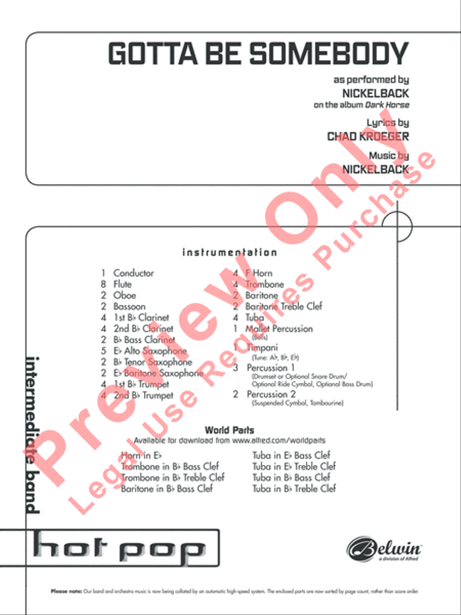 Gotta Be Somebody Gotta Be Somebody Concert Band scores gallery preview page 2