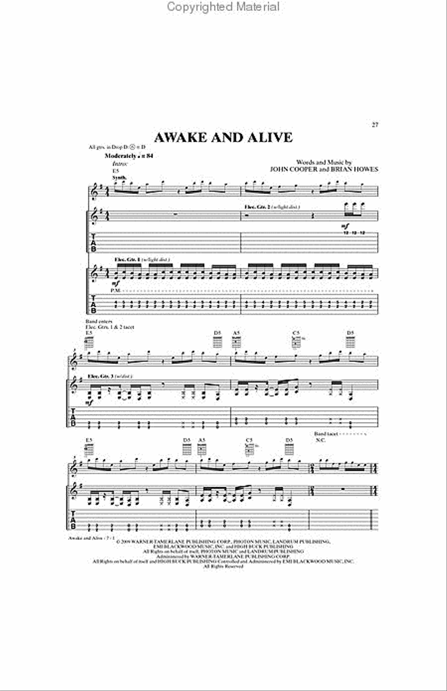 Skillet – Awake Electric Guitar scores gallery preview page 3