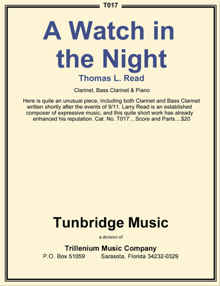 A Watch in the Night Bass Clarinet scores gallery preview page 1