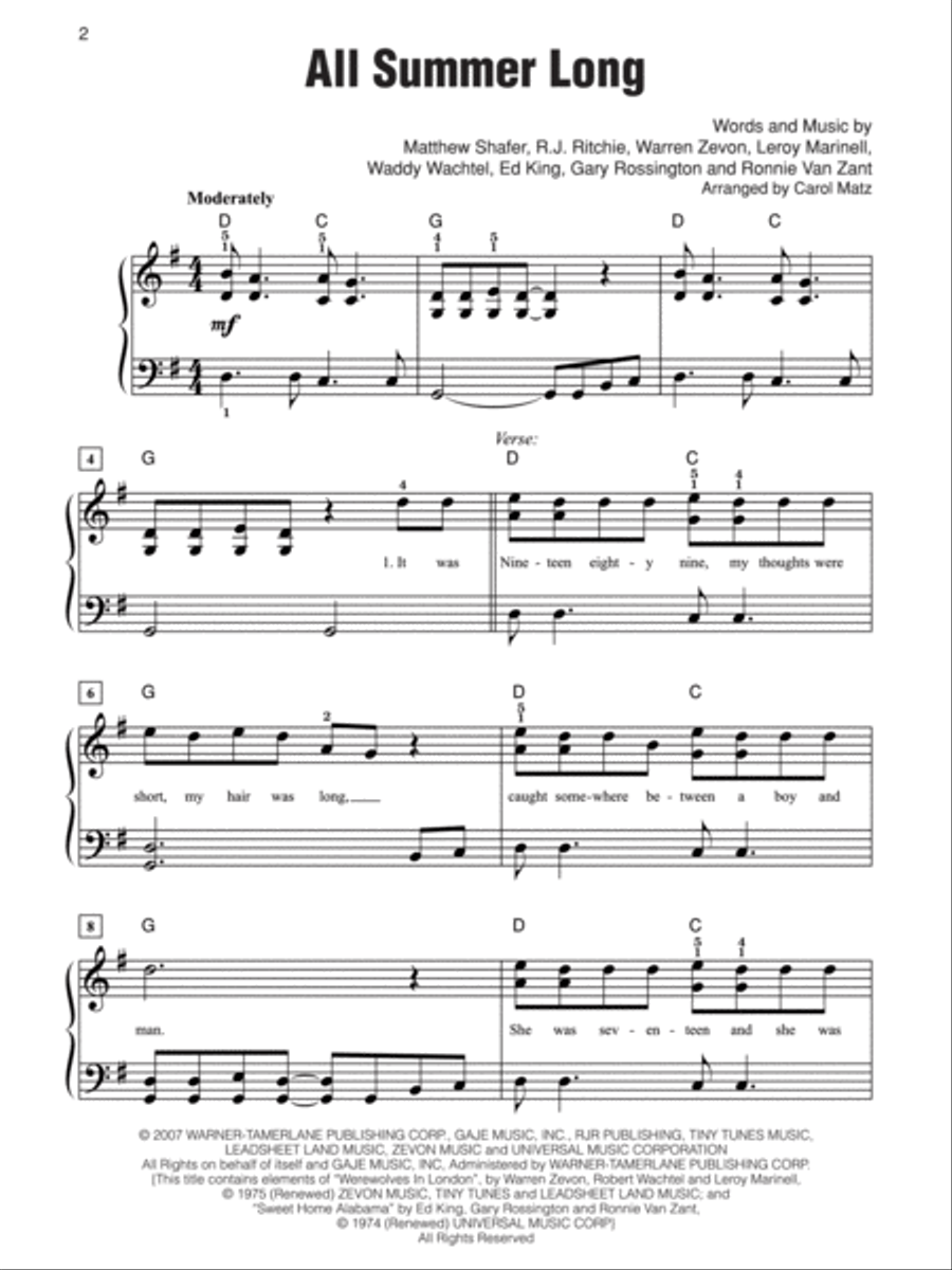 Megahits of 2009 Easy Piano scores gallery preview page 2