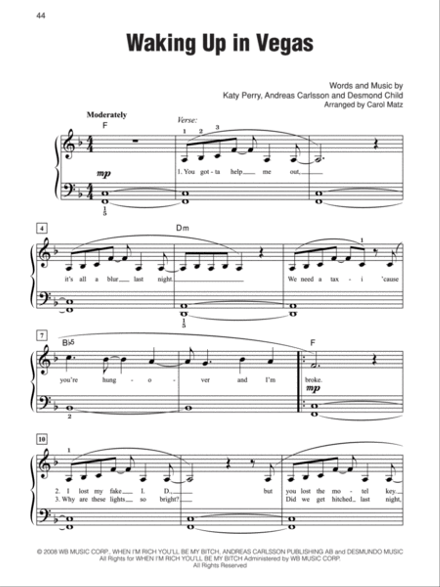 Megahits of 2009 Easy Piano scores gallery preview page 5