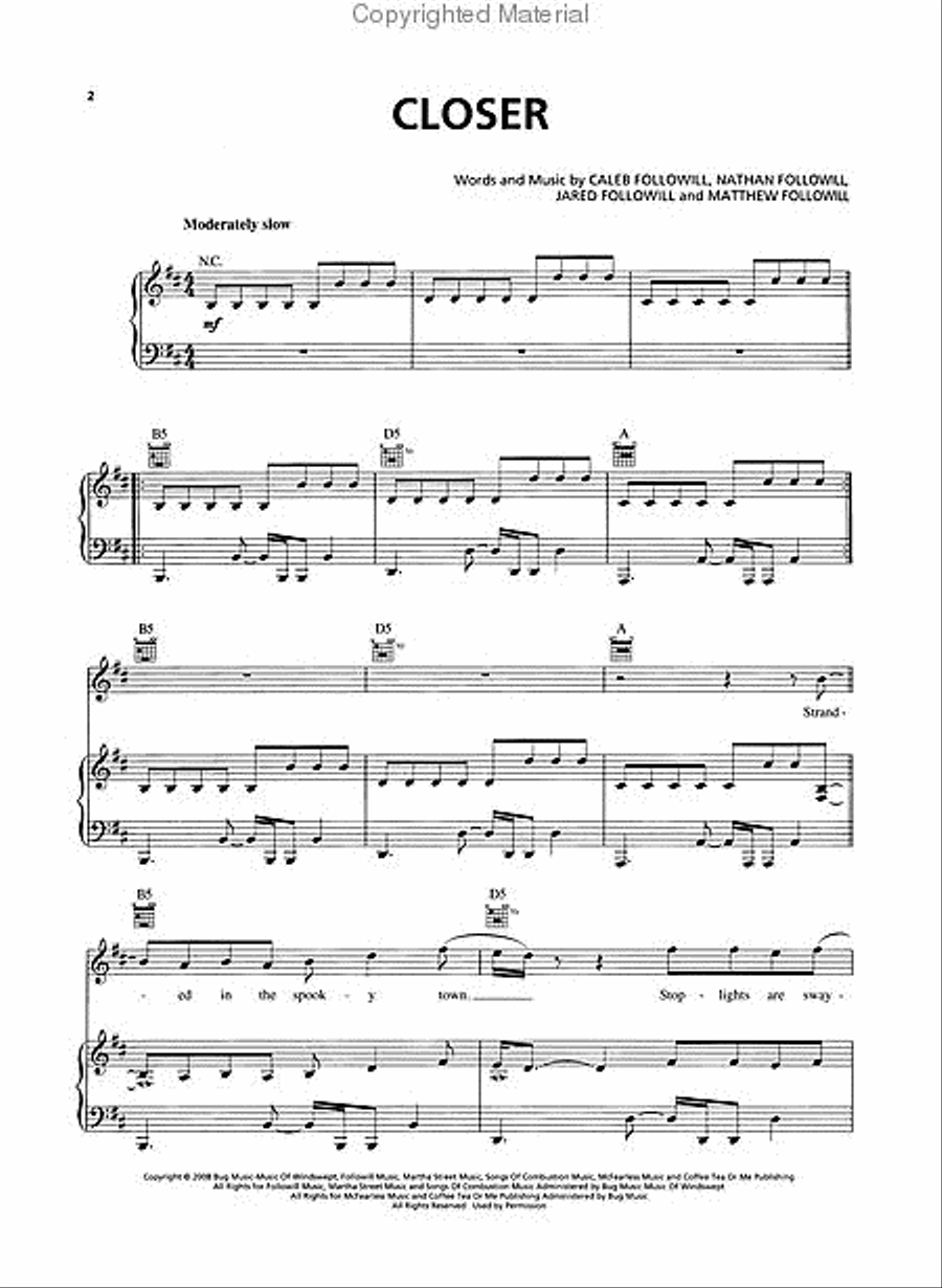 Kings of Leon – Only by the Night Piano, Vocal, Guitar scores gallery preview page 2