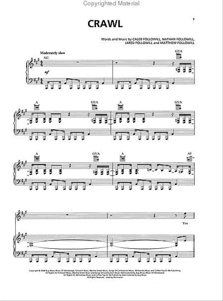 Kings of Leon – Only by the Night Piano, Vocal, Guitar scores gallery preview page 3
