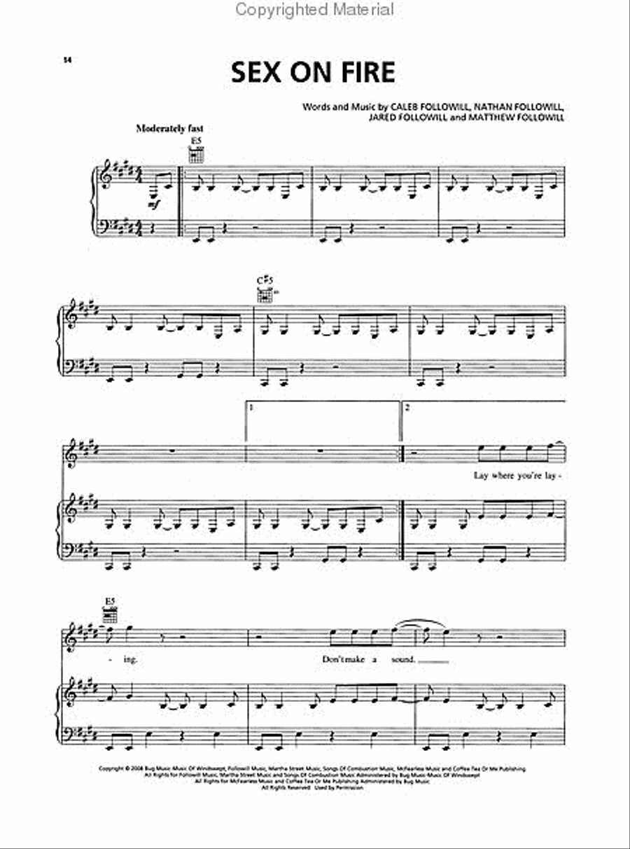 Kings of Leon – Only by the Night Piano, Vocal, Guitar scores gallery preview page 4