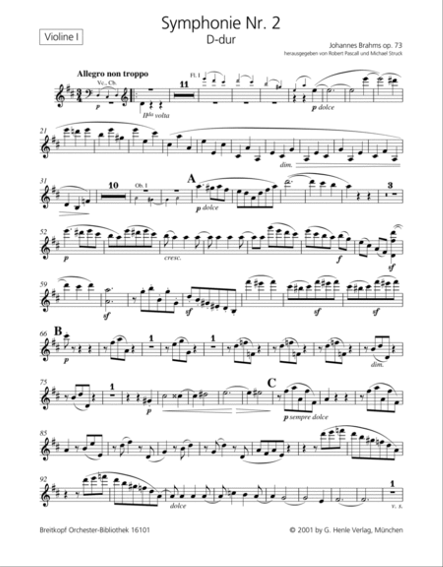 Symphony No. 2 in D major Op. 73 Orchestra scores gallery preview page 2